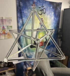 Quartz Crystal Singing Pyramid and Merkaba Star Set