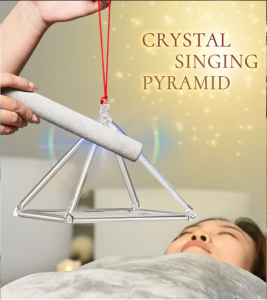 Quartz Crystal Singing Pyramid and Merkaba Star Set