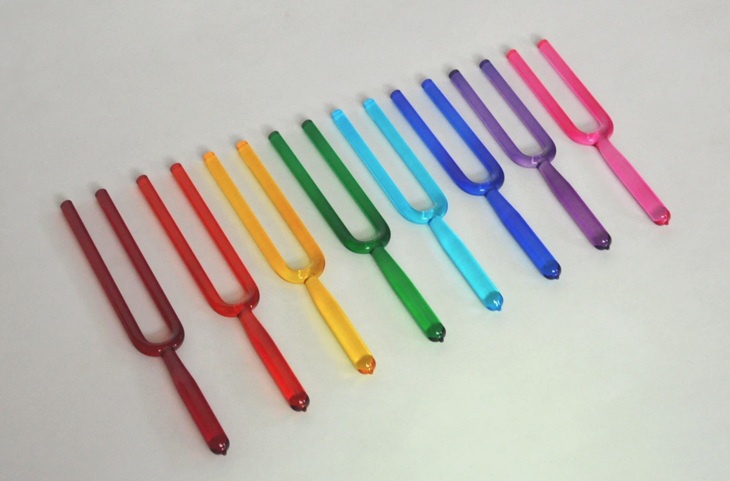 8PC Colored Crystal Tuning Fork Set 