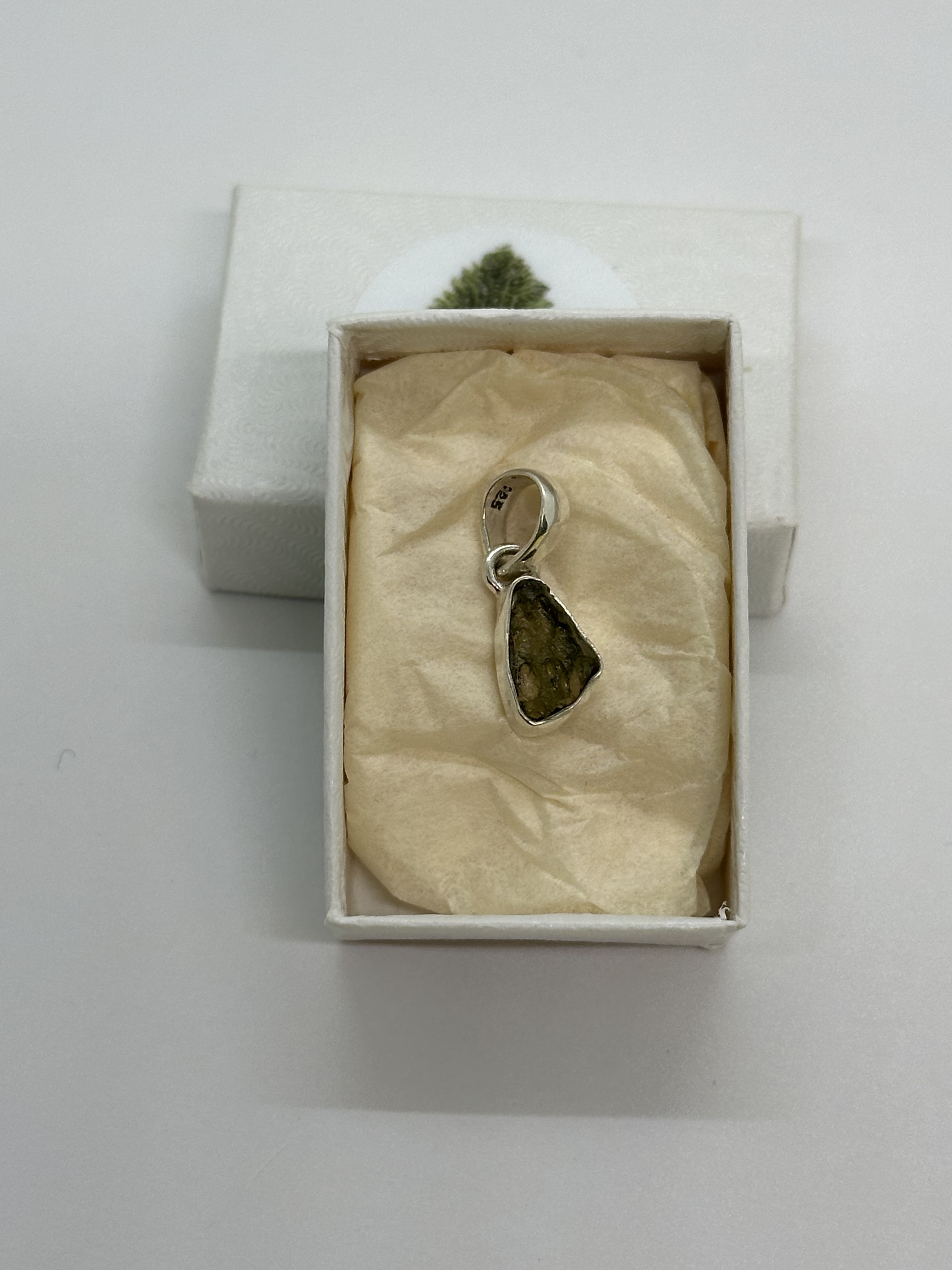 MOLDAVITE PENDANT - STERLING SILVER